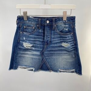 American Eagle Distressed button fly Skirt Size 0